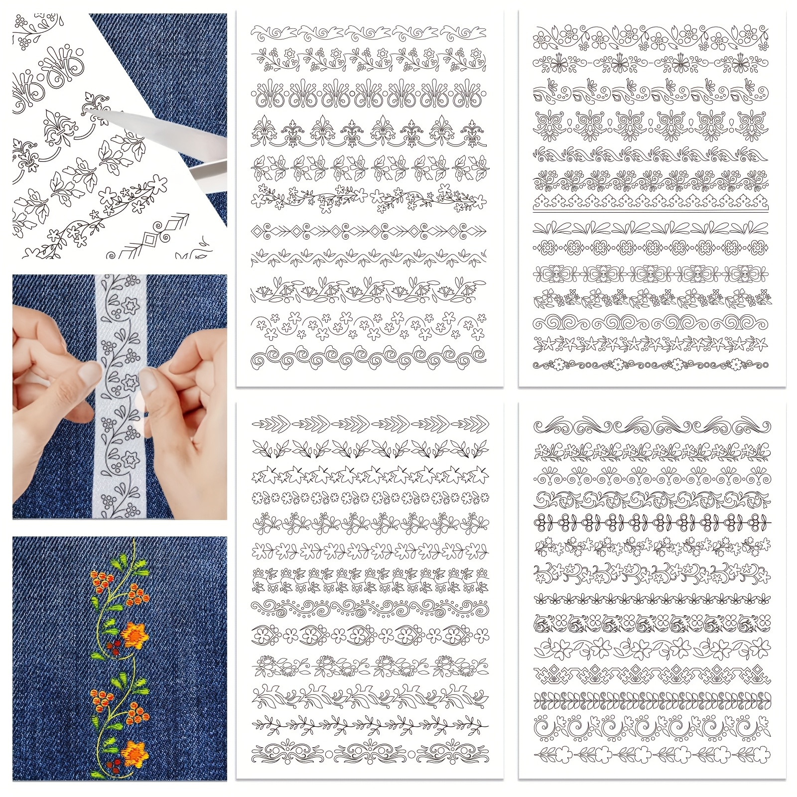 Embroidery Stabilizer Backing - 4 Sheets Retro Lace Water Soluble