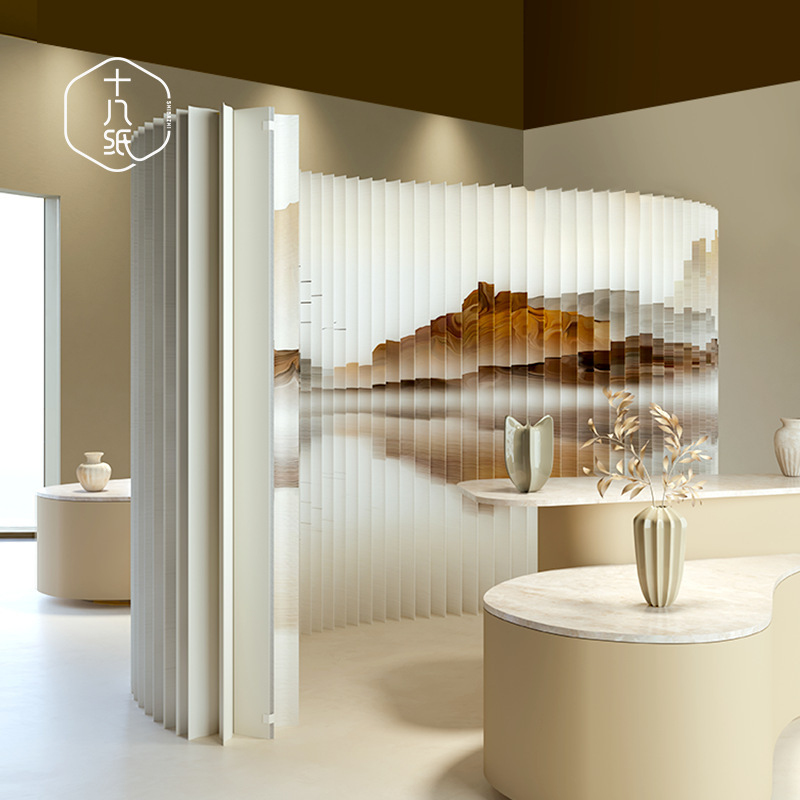 Commercial Printing Co - Eighteen-Panel Paper Screen Partition,-Style Entrance Hall,