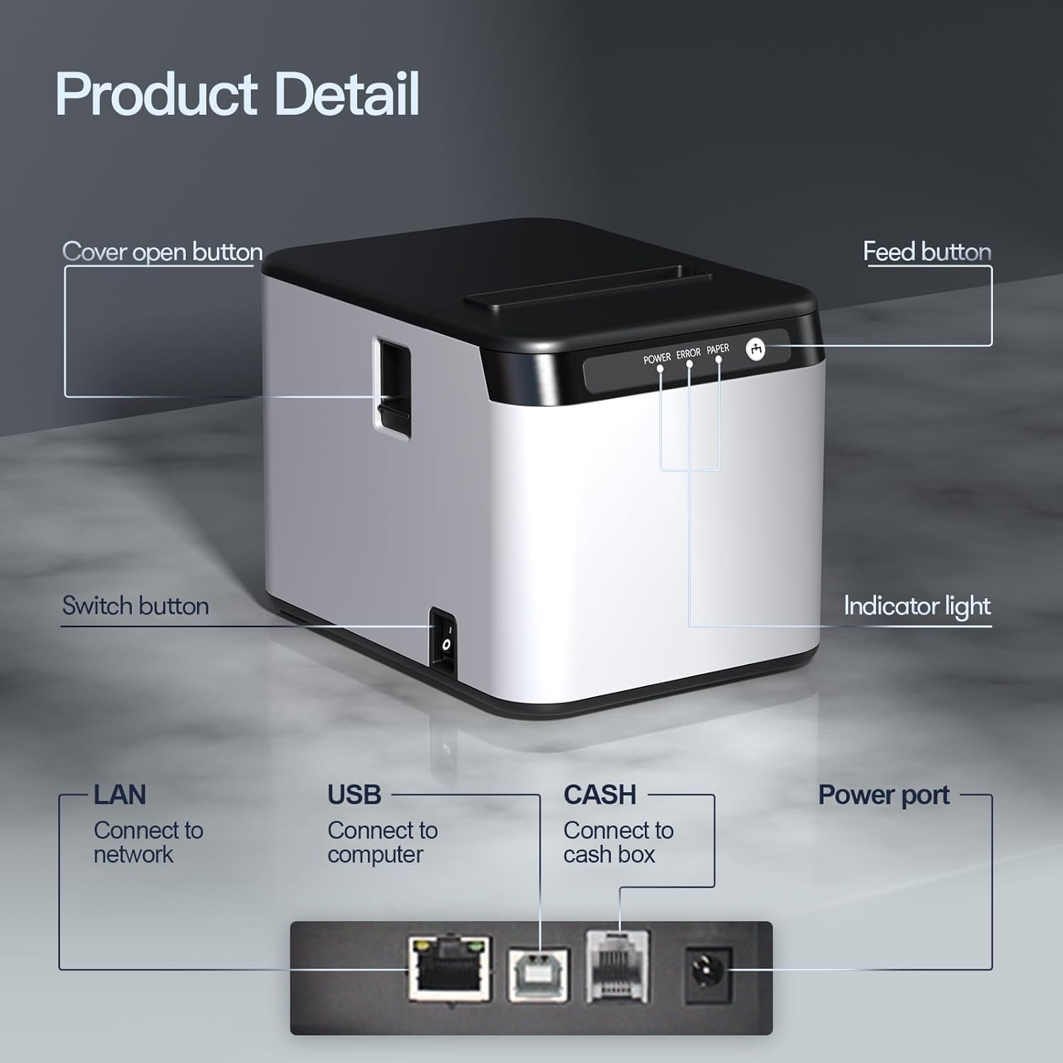 80mm Receipt Printer ESC/POS M - Commercial Printing Network ulasan dan harga