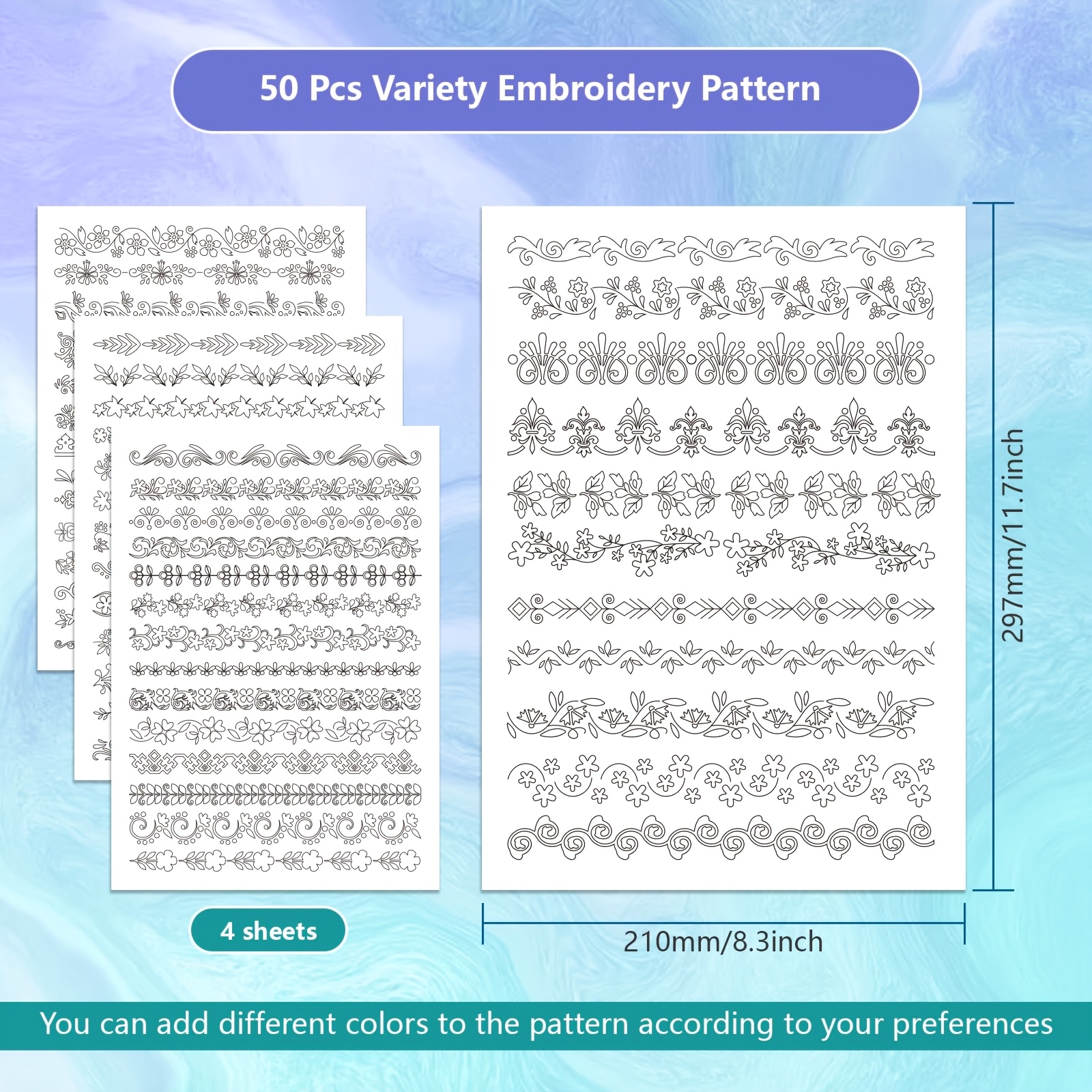 4 Sheets Retro Lace Water Solu - Embroidery Stabilizer Backing ulasan dan harga