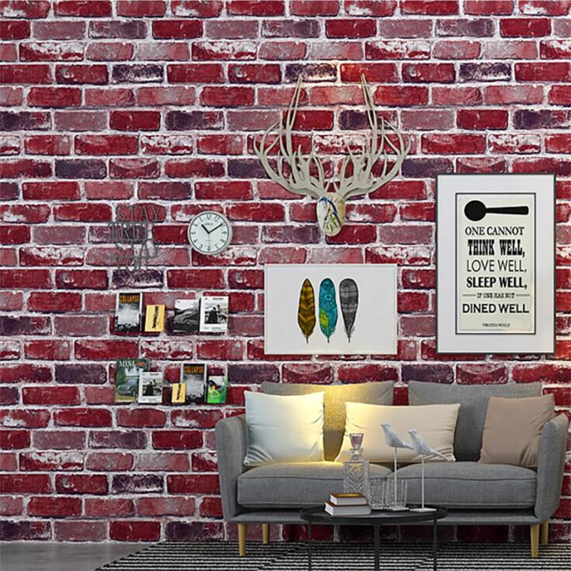 Vintage Red Brick Wallpaper Se - Commercial Printing House ulasan dan harga