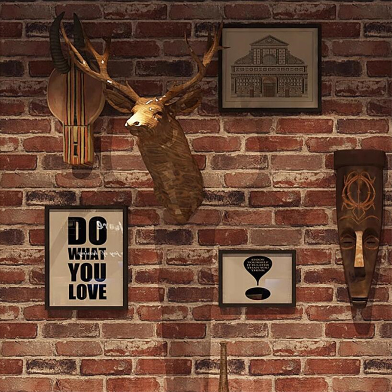 Vintage Red Brick Wallpaper Se - Commercial Printing House ulasan dan harga