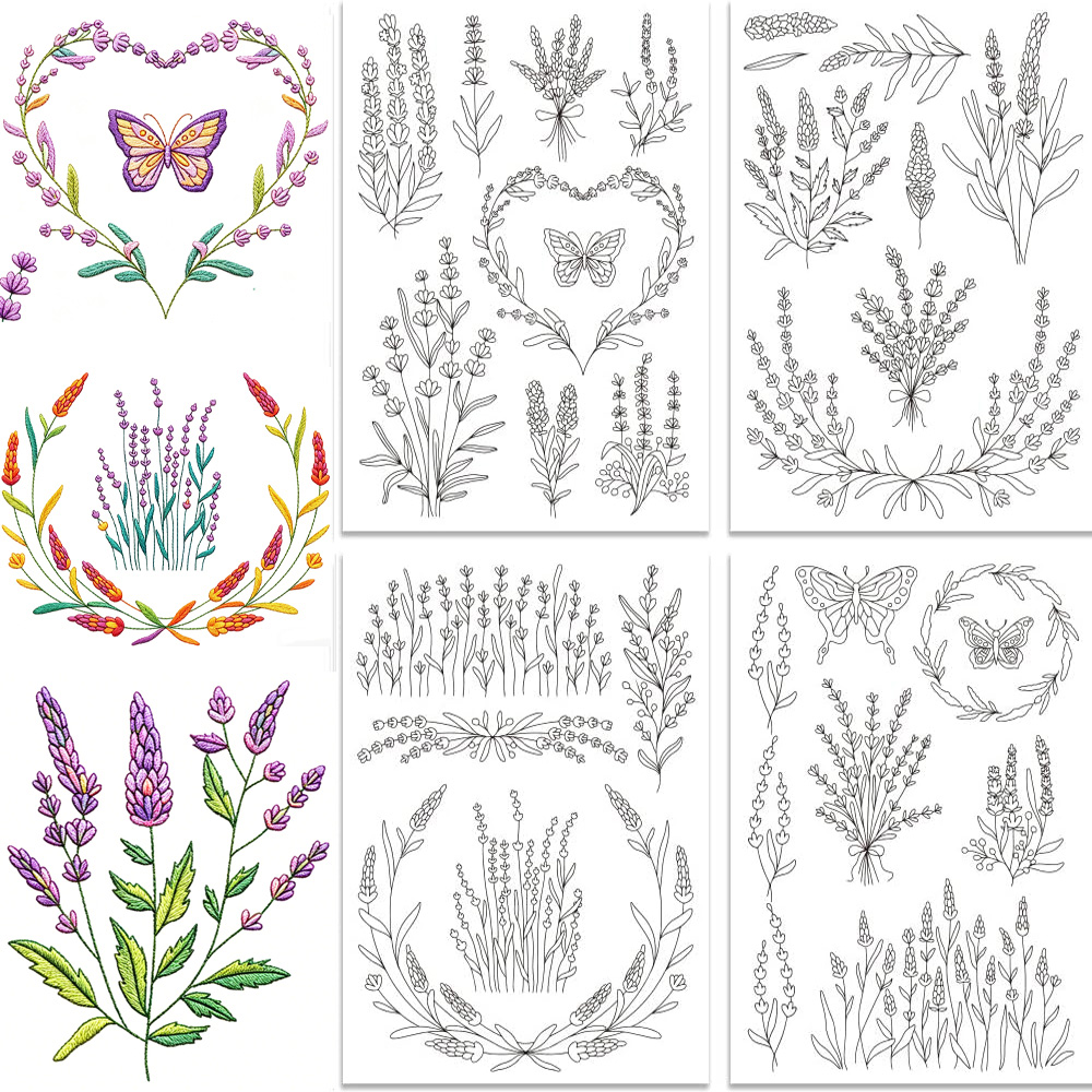 Lavender Flower Butterfly Wate - Embroidery Stabilizer Backing ulasan dan harga