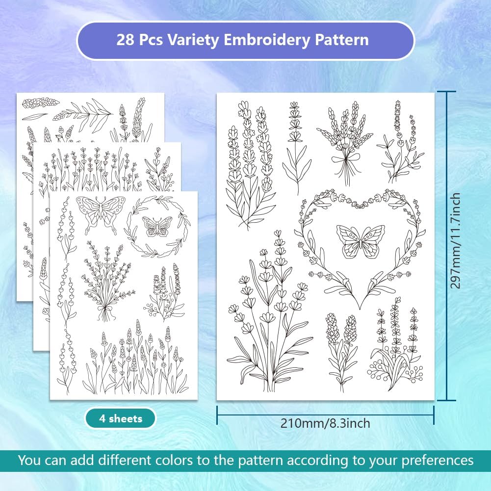 Lavender Flower Butterfly Wate - Embroidery Stabilizer Backing ulasan dan harga